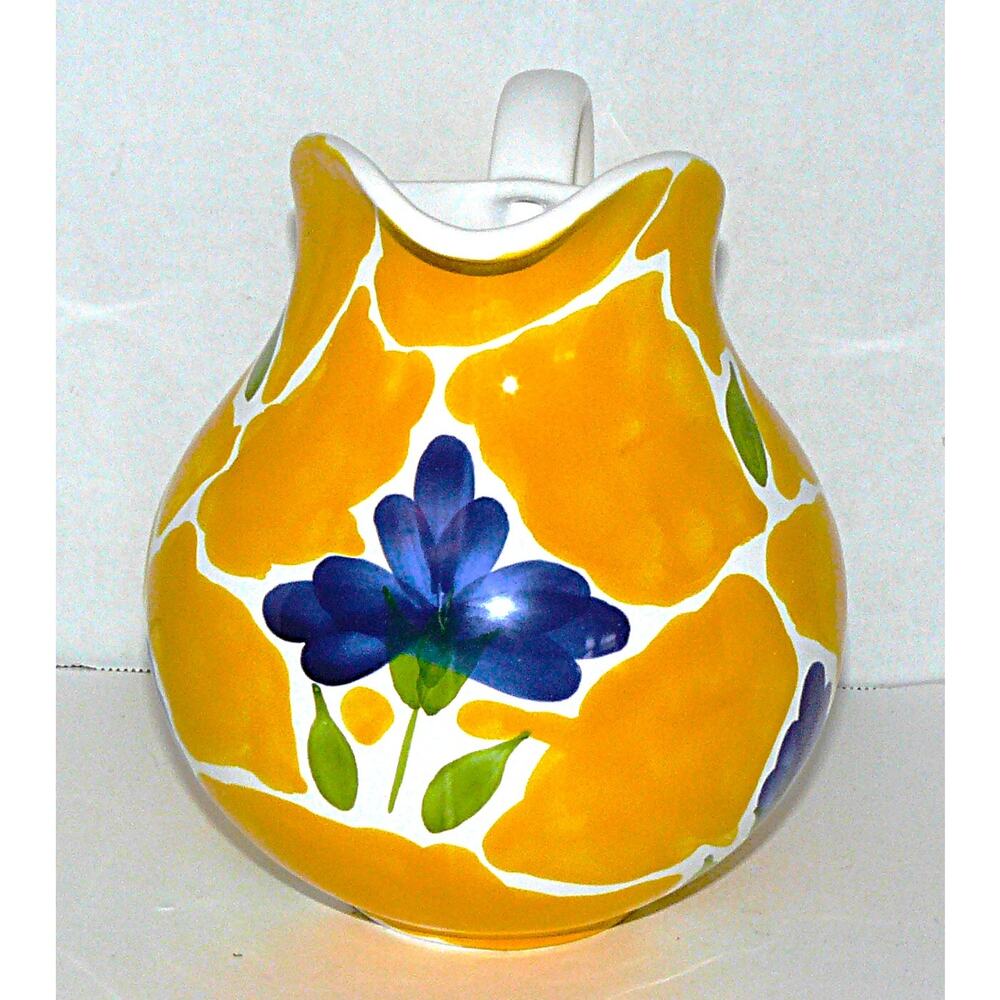 Vintage Dansk St Tropez Portugal Hand-Painted Pitcher Creamer Sugar Bowl w Lid - Picture 3 of 10